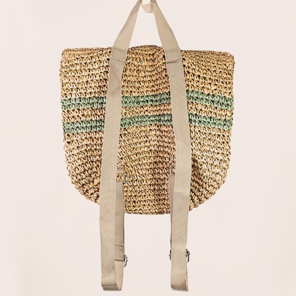 NWT Pacific Coast Striped Raffia Retreat Backpack - Picture 3 of 9